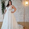 FLORAL LACE PLUS-SIZE WEDDING DRESS WITH PLUNGING V-NECKLINE by Stella York - Image 1