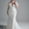Crepe Sheath Cold Shoulder Wedding Dress by Sottero and Midgley - Image 1