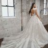 DRAMATIC SPARKLING BALLGOWN WITH LACE DETAILS AND KEYHOLE BACK by Martina Liana - Image 2