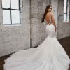 V-NECKLINE FIT AND FLARE WEDDING DRESS WITH FLORAL DETAILS by Martina Liana - Image 2