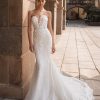 Strapless Sweetheart Neckline 3D Embroidered Mermaid Wedding Dress by Pronovias - Image 2