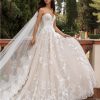 Strapless Sweetheart Neckline Princess Tulle Wedding Dress by Pronovias - Image 1