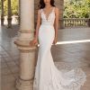 Wedding Dress In Crepe With Mermaid Cut, V-neck And Tattoo-effect Back by Pronovias - Image 2
