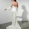 Strapless Crepe Sheath Wedding Dress With Detachable Sleeves by Rivini - Image 2