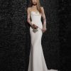 Spaghetti Strap Simple Sweetheart Neckline Sheath Wedding Dress With Draping At Neckline by Vera Wang Bride - Image 1