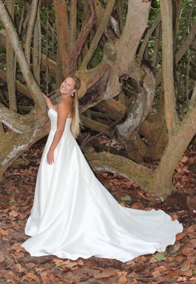 Strapless A-line Silk Mikado Wedding Dress by Augusta Jones