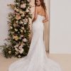 Strapless Sweetheart Lace Fit And Flare Wedding Dress by Enaura Bridal - Image 2
