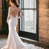 SEXY LACE WEDDING DRESS WITH SHEER BODICE AND LONG SLEEVES by Essense of Australia - Image 2