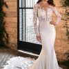 SEXY LACE WEDDING DRESS WITH SHEER BODICE AND LONG SLEEVES by Essense of Australia - Image 1