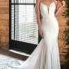 SIMPLE LACE TRUMPET WEDDING DRESS WITH SHEER BACK by Essense of Australia - Image 1