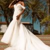 SPARKLING SWEETHEART FIT-AND-FLARE WEDDING DRESS WITH OFF-THE-SHOULDER SLEEVES by Essense of Australia - Image 1