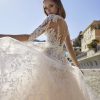 Long Sleeve V-neckline A-line Wedding Dress With Illusion Sleeves by Ines by Ines Di Santo - Image 2