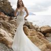 Sleevless V-neckline Fit And Flare Wedding Dress With Illusion Embroidered Bodice by Ines by Ines Di Santo - Image 1