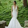 Sleeveless V-neckline Fit And Flare Beaded Wedding Dress by Lazaro - Image 1