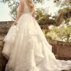 Modern Princess Wedding Dress With A Tiered Sequin Tulle Skirt by Maggie Sottero - Image 2