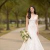 MODERN FIT-AND-FLARE WEDDING DRESS WITH GRAPHIC LACE by Martina Liana - Image 1