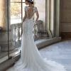 Sheath Wedding Dress With Long Sleeves, Tattoo-effect Back And Beading by Pronovias - Image 2