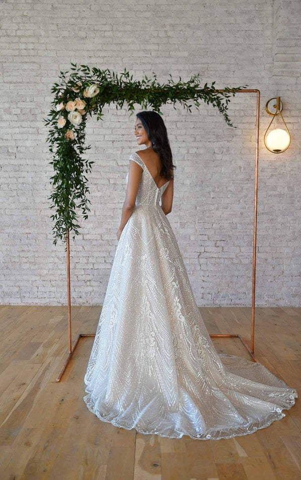 SPARKLING A-LINE WEDDING DRESS WITH OFF-THE-SHOULDER STRAP by Stella York - Image 2