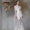 Long Sleeve High Neckline Embroidered Mermaid Wedding Dress With Sheer Lace by Tony Ward - Image 1
