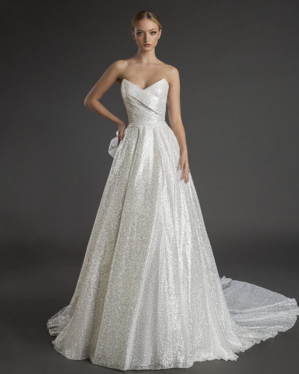 Strapless Sparkle A-line Wedding Dress by Love by Pnina Tornai - Image 1