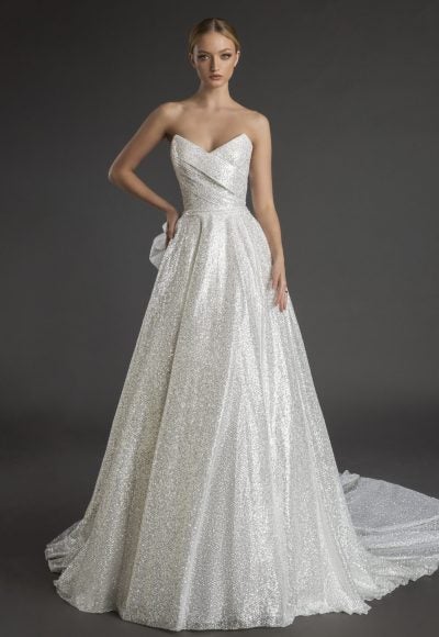 Strapless Sparkle A-line Wedding Dress by Love by Pnina Tornai