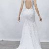 Cap Sleeve Square Neckline Sheath Embroidered Lace Wedding Dress With Keyhole Back by Alyne by Rita Vinieris - Image 2