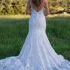 FLORAL FIT AND FLARE WEDDING DRESS WITH PLUNGING V-NECKLINE by Essense of Australia - Image 2