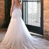 SPARKLING FLORAL LACE WEDDING DRESS WITH PLUNGING NECKLINE AND BACK DETAIL by Essense of Australia - Image 2