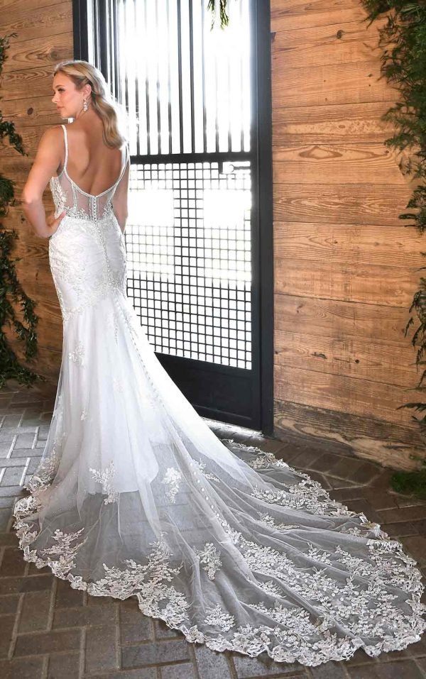 VINTAGE-INSPIRED FIT-AND-FLARE WEDDING DRESS WITH SQUARE NECKLINE by Essense of Australia - Image 2