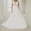 Sleeveless V-neckline Beaded A-line Wedding Dress by Michelle Roth - Image 1