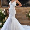 SLEEVELESS LACE FIT-AND-FLARE WEDDING DRESS WITH LONG TRAIN by Stella York - Image 1