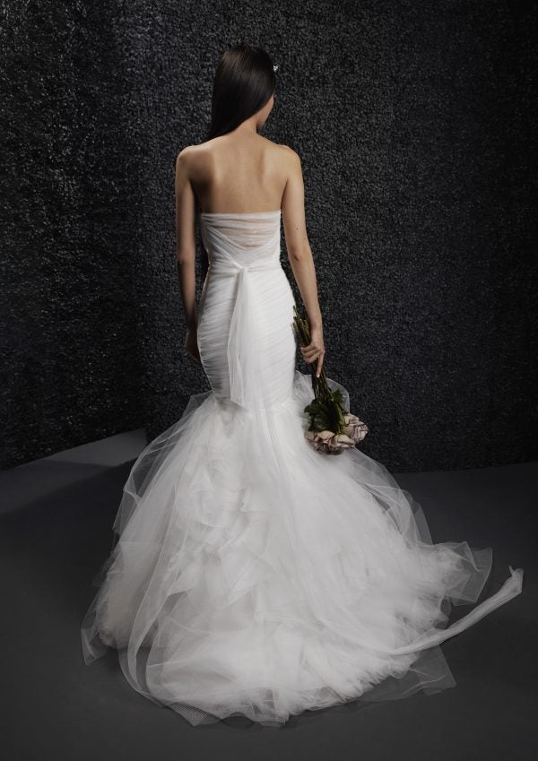 Strapless Fit And Flare Wedding Dress With Tulle Skirt by Vera Wang Bride - Image 2