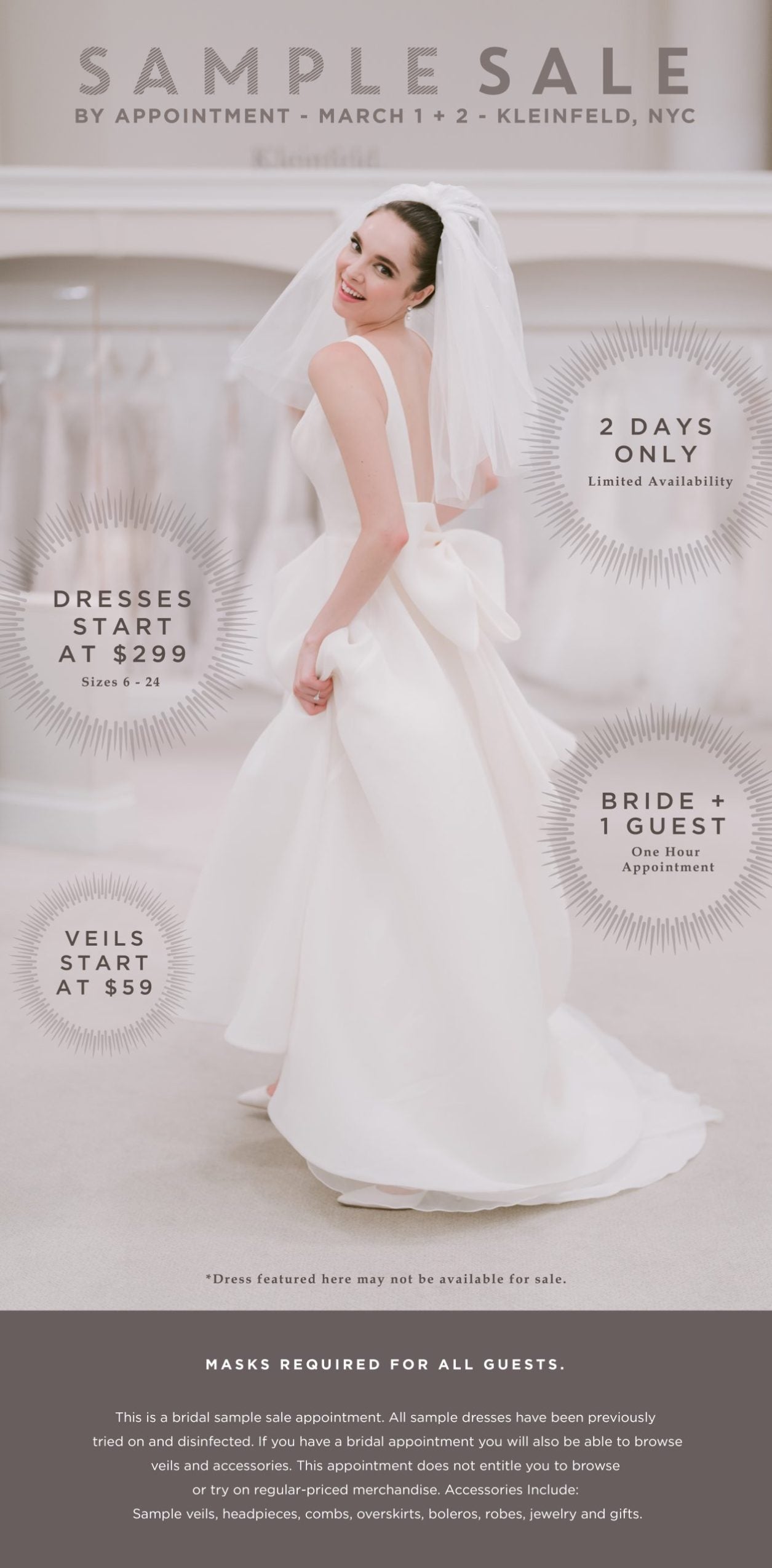 kleinfeld sample sale