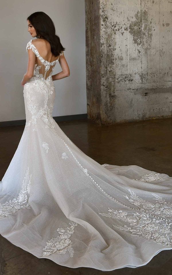 GLAMOROUS FIT-AND-FLARE WEDDING DRESS WITH CAP SLEEVES by Martina Liana Luxe - Image 2