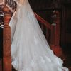 Off The Shoulder Straight Neckline Beaded Lace Ball Gown Wedding Dress by Disney Fairy Tale Weddings Platinum Collection - Image 2