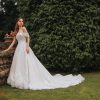 Off The Shoulder Straight Neckline Beaded Lace Ball Gown Wedding Dress by Disney Fairy Tale Weddings Platinum Collection - Image 1
