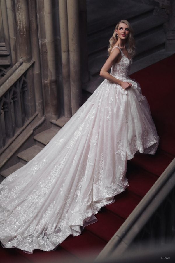 Sleeveless Scoop Neckline Ball Gown Wedding Dress With Beaded Lace And  Tulle Skirt