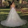 Strapless Sweetheart Neckline Lace Bodice A-line Wedding Dress With Sparkle Tulle Skirt by Eve of Milady - Image 2