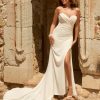 Strapless Satin Bridal Sheath Dress With A Criss-cross Bodice by Maggie Sottero - Image 1