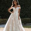 Off The Shoulder Ballgown Wedding Dress With Florals On Bodice And Train by Allure Bridals - Image 1