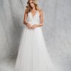 Sleeveless Wedding Dress With V-neckline And Floral Appliqué Sparkle Tulle On An Open Back Ball Gown by BLUSH by Hayley Paige - Image 1