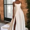 Classic A-line Wedding Dress With Scoop Neck And Front Slit by Essense of Australia - Image 1