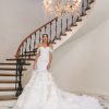 Off The Shoulder Fit And Flare Wedding Dress With Sweetheart Neckline, Detachable Straps And Beaded Lace Throughout by Estee Couture - Image 1