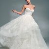 Strapless Sweetheart Ball Gown Wedding Dress With Floral Embroidery by Lazaro - Image 1
