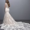 Spaghetti Strap Fit And Flare Wedding Dress With Lace Appliqués And Back Detail by Madison James - Image 2