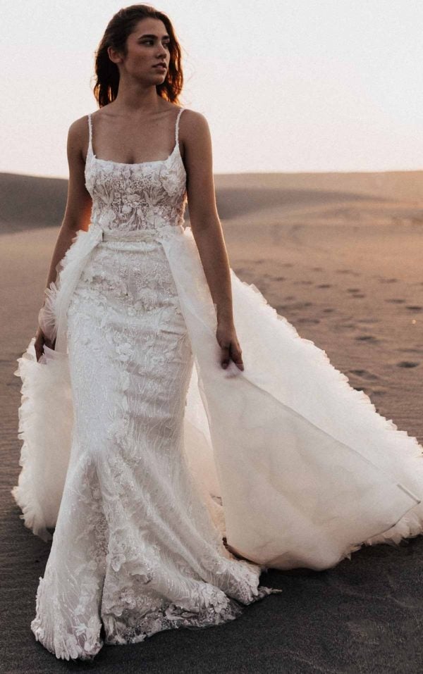 wedding dress with removable skirt