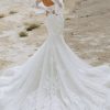 Fit And Flare Lace Wedding Dress With Detatchable Long Sleeves by Martina Liana Luxe - Image 2