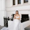 Strapless Sheath Wedding Dress With Lace Bodice And Detatchable Train by Martina Liana - Image 1