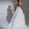 Corset Bodice Floral Lace Cap Sleeve Ball Gown Wedding Dress by Pnina Tornai - Image 2