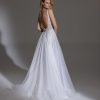 Sleeveless Square Neckline A-line Wedding Dress With Beaded Bodice And Slit by Pnina Tornai - Image 2